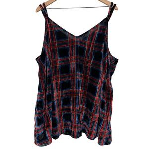 Torrid Sophie‎ Velvet Plaid Cami Tank Top Women 4X Whimsigoth Holiday Preppy